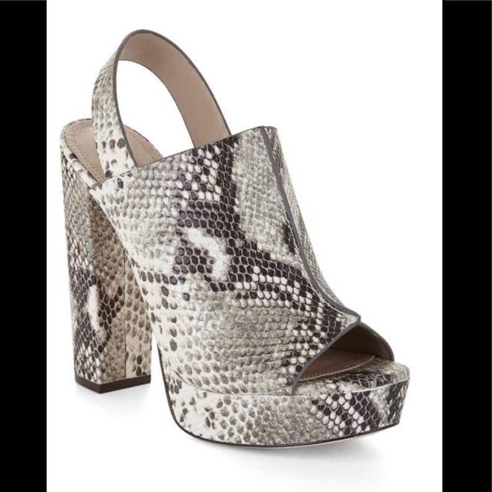 Bcbgmaxazria Python Dune Leather Platform Open To… - image 1